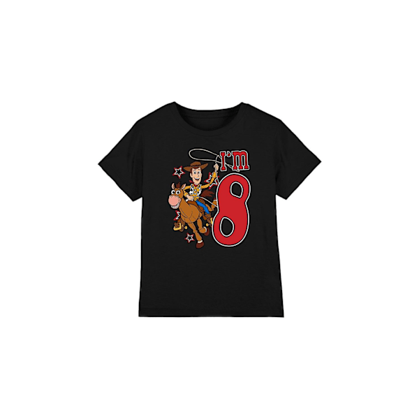Toy Story Barn/Barn I´m 8 Woody Födelsedags T-Shirt 9-10 År Black 9-10 Years