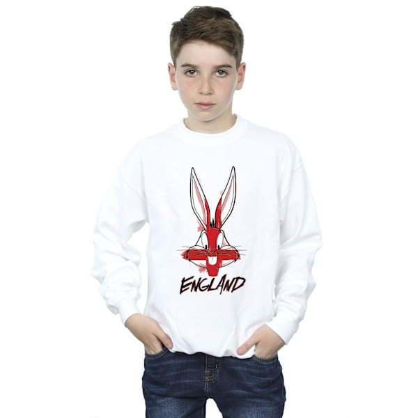 Looney Tunes Boys Bugs England Face Sweatshirt 3-4 år Vit White 3-4 Years