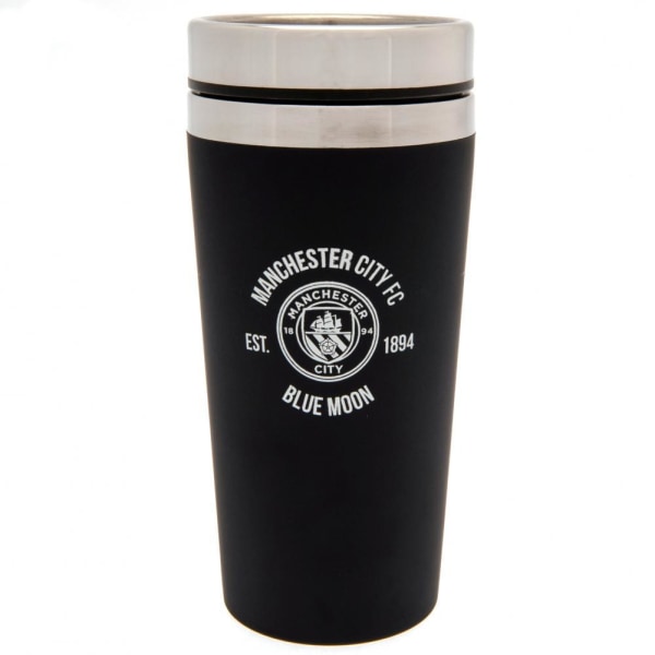 Manchester City FC Executive Crest Travel Mug One Size Svart/Si Black/Silver One Size
