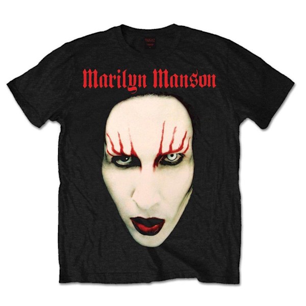 Marilyn Manson Unisex Vuxen Röda Läppar Bomull T-Shirt M Svart Black M