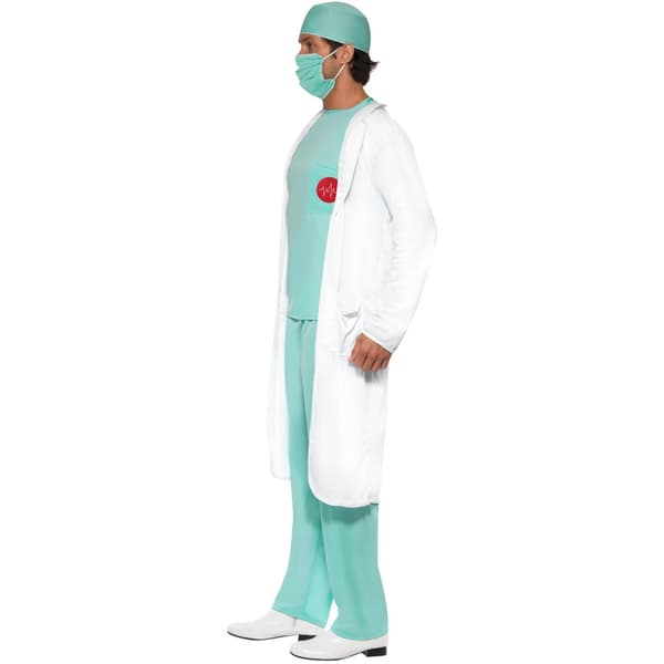Smiffys Herr Doktor Kostymset L Grön/Vit Green/White L