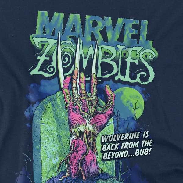 Marvel Zombies Herr Wolverine Grav T-Shirt S Marinblå Navy S