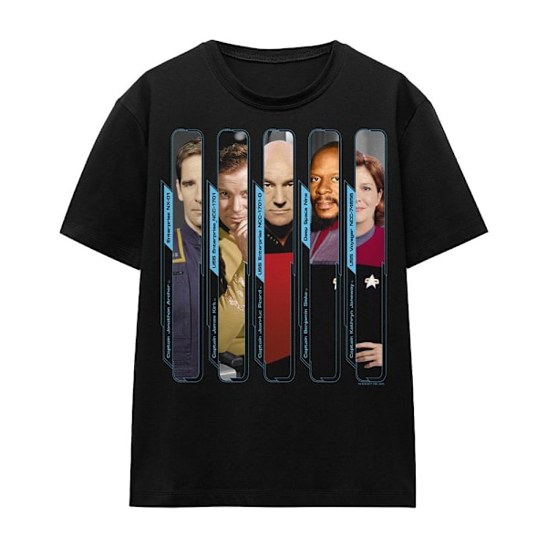 Star Trek Unisex Vuxen The Captains T-Shirt XL Svart Black XL