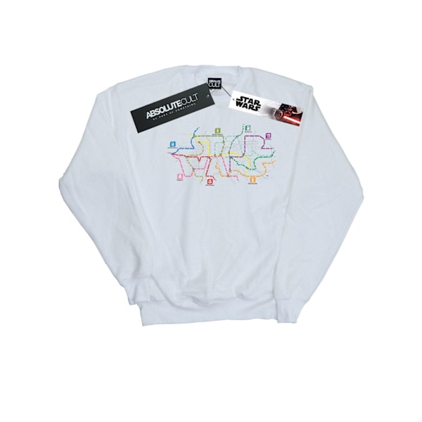 Star Wars Herr Subway Map Logo Sweatshirt S Vit White S
