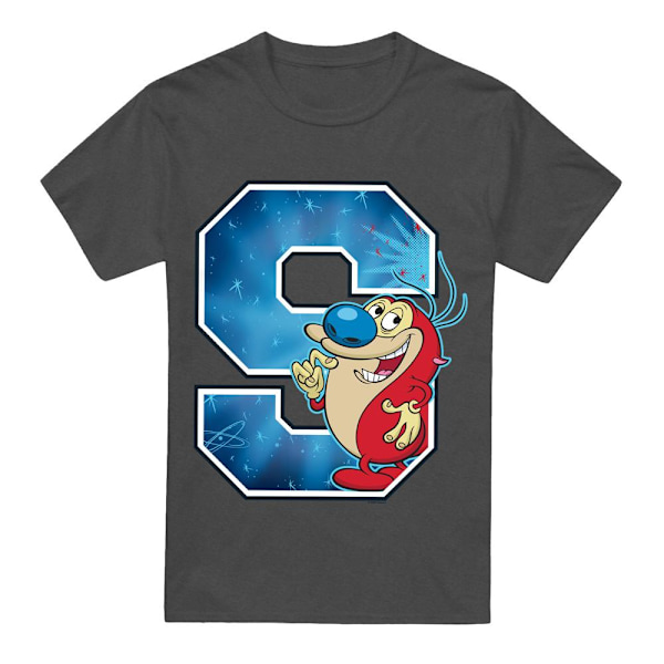 Ren & Stimpy Unisex Vuxen S Is For Stimpy T-Shirt M Gråmelerad Charcoal M