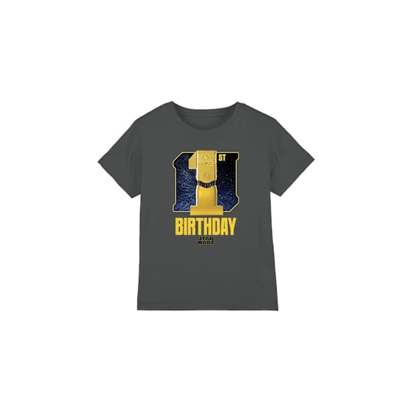 Star Wars Barn/Barn C3PO Rymd 1-årsdag T-shirt 3-4 År Charcoal 3-4 Years