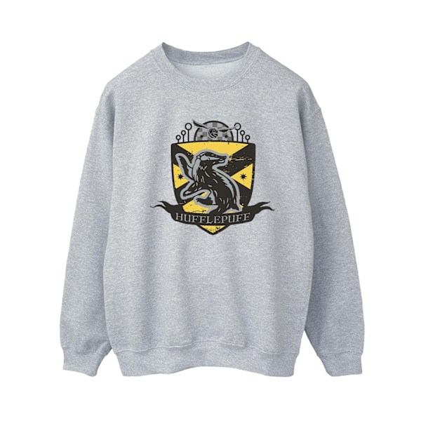 Harry Potter Dam/Kvinnor Hufflepuff Bröst Badge Sweatshirt M Sports Grey M