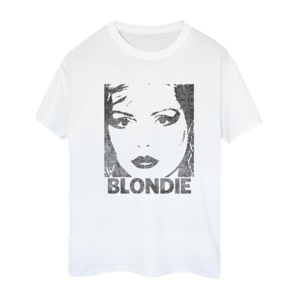Blondie Dam/Dam Text Face Bomull Pojkvän T-shirt L Whit White L