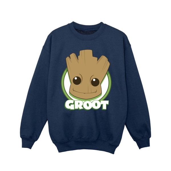 Guardians Of The Galaxy Girls Groot Badge Sweatshirt 7-8 år Navy Blue 7-8 Years