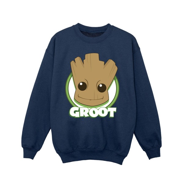 Guardians Of The Galaxy Girls Groot Badge Sweatshirt 9-11 år Navy Blue 9-11 Years