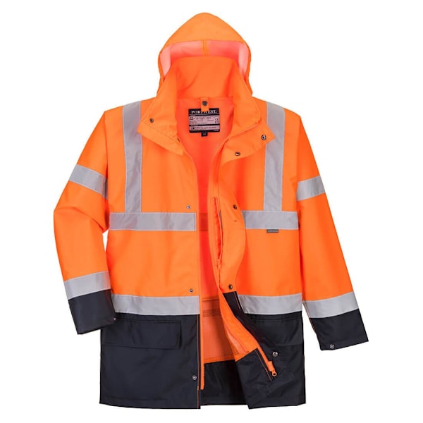 Portwest Essential 5-i-1 Hi-Vis Säkerhetsjacka M Orange/Marin Orange/Navy M