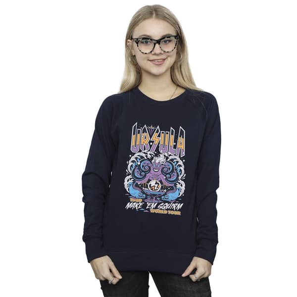 Disney Dam/Damer Skurkar Ursula Make Em Squirm Sweatshirt Navy Blue M