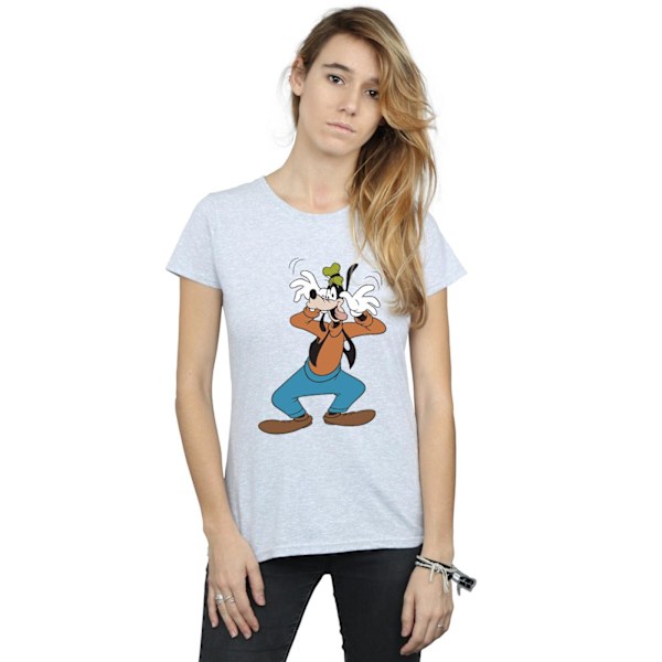 Disney Dam/Kvinnor Goofy Crazy Bomull T-shirt L Sports Grey Sports Grey L