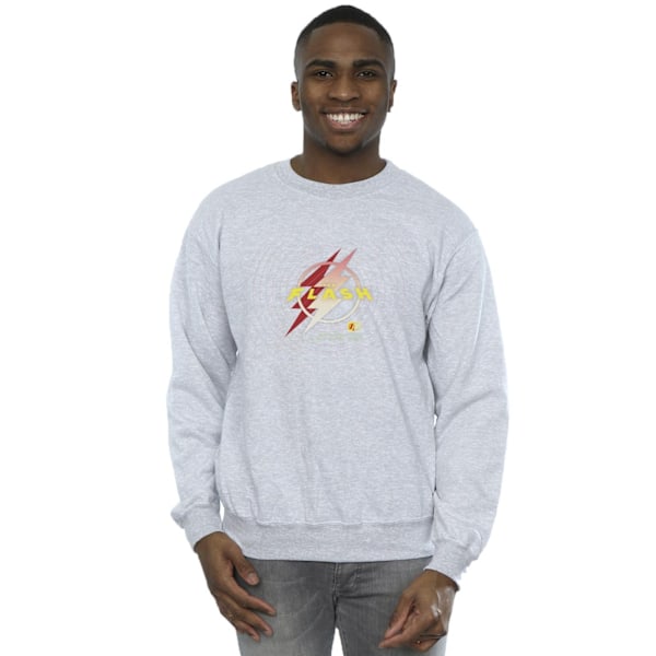 DC Comics Herr The Flash Lightning Logo Sweatshirt L Sports Grå Sports Grey L