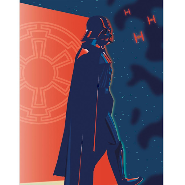 Star Wars Digital Moonlight Darth Vader inramad duktryck 40c Black/Orange 40cm x 30cm