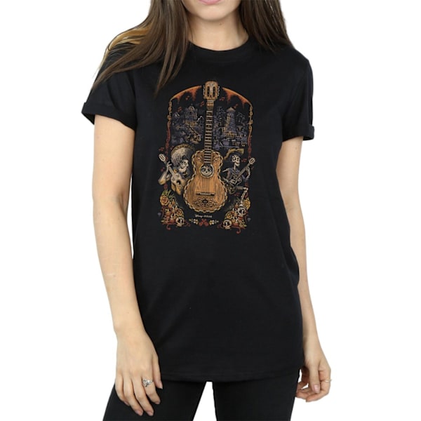 Disney Dam/Dam Coco Gitarr Poster Bomull Boyfriend T-Shir Black S