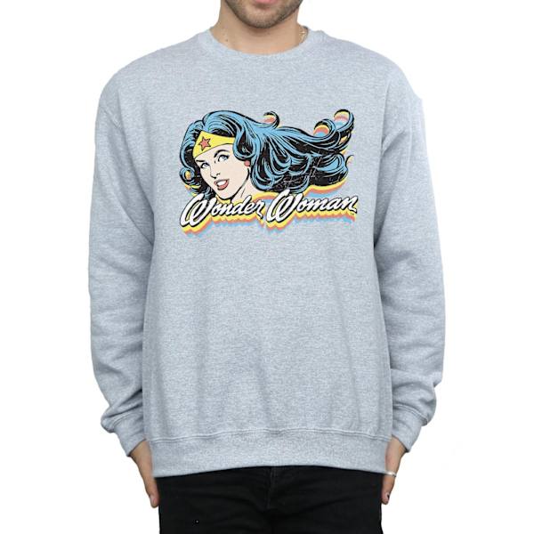 DC Comics Herr Wonder Woman Smile Sweatshirt S Sports Grey Sports Grey S