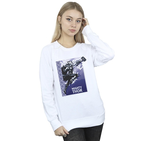 Marvel Dam/Kvinnor Thor Love And Thunder Mighty Thor Sweatshirt White L