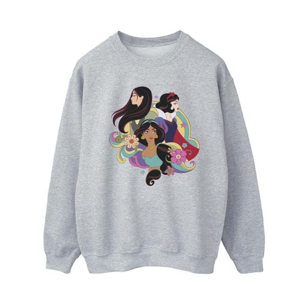Disney Dam/Damer Princess Mulan Jasmine Snövit Sweatshirt Sports Grey XL