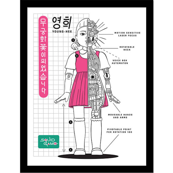 Squid Game 2 Young Hee Inramad Affisch 40cm x 30cm Vit/Svart/Pi White/Black/Pink 40cm x 30cm
