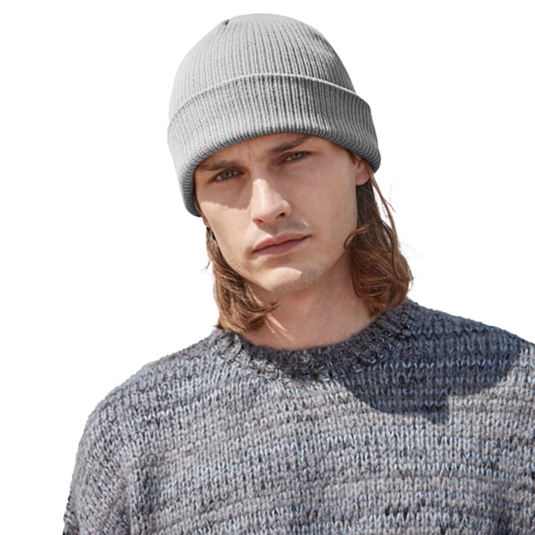Beechfield Unisex Vuxen Organisk Bomull Fin Stickad Mössa En Storlek Light Grey One Size