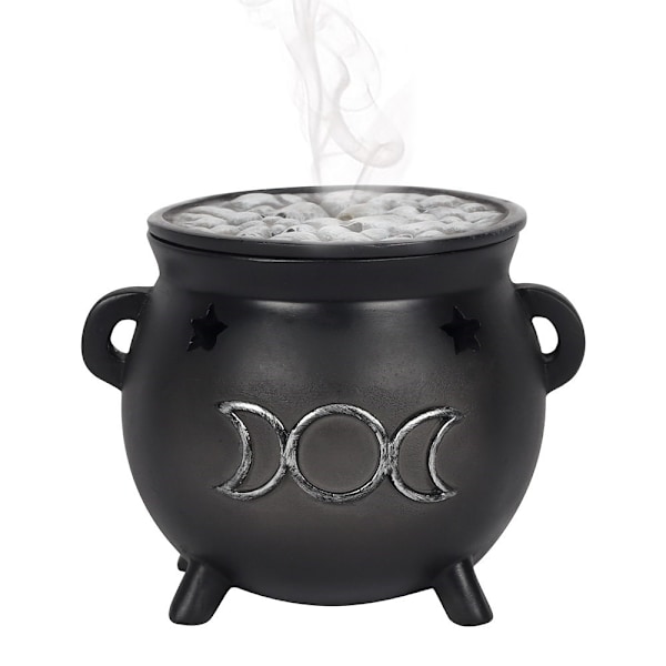 Something Different Triple Moon Cauldron Backflow Rökelse Brännare Black One Size