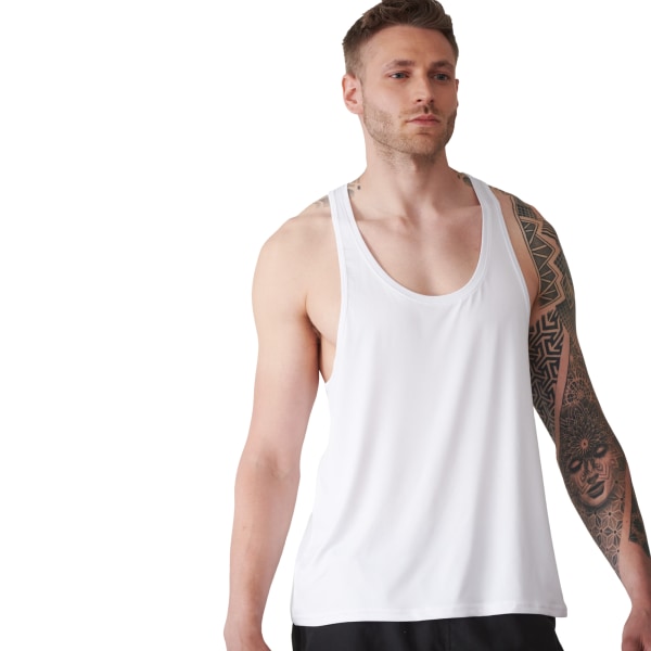 Tombo Muscle Vest för män 2XL Vit White 2XL