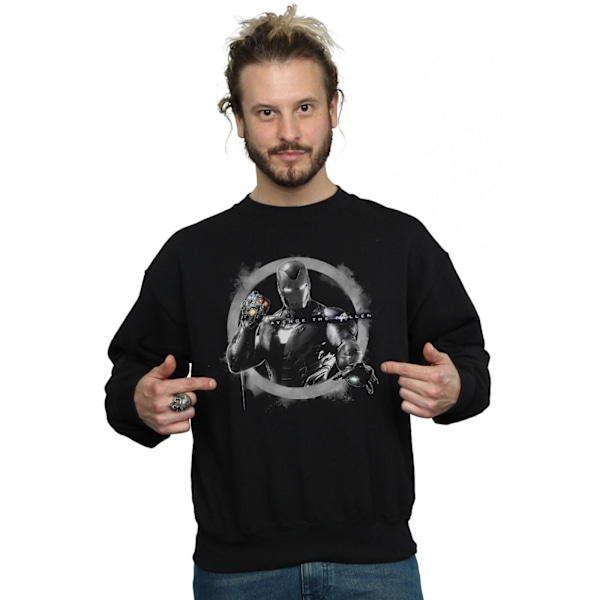 Marvel Mens Avengers Endgame Iron Man Nano Gauntlet Sweatshirt Black S