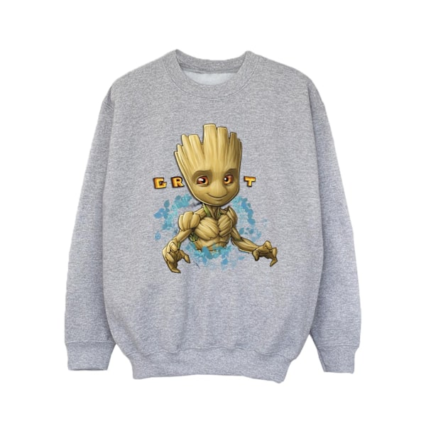 Guardians Of The Galaxy Flickor Groot Blommor Sweatshirt 3-4 År Sports Grey 3-4 Years