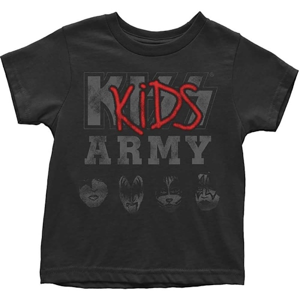 Kiss Barn/Barn Armé Bomull T-shirt 12 Månader Svart Black 12 Months