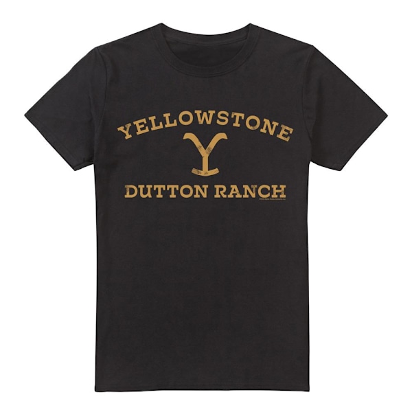 Yellowstone Herr T-shirt med Böjd Logotyp 4XL Svart Black 4XL