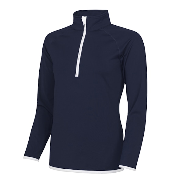 AWDis Just Cool Dam/Dam Halv Zip Sweatshirt XL French Nav French Navy/ Arctic White XL