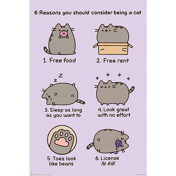Pusheen Reasons Poster One Size Multi-colour Multi-colour One Size