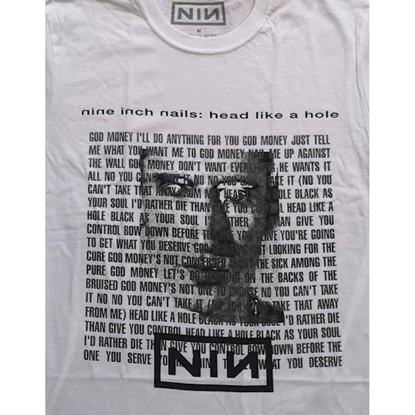 Nine Inch Nails Unisex Vuxen Head Like A Hole Bomull T-shirt XX White XXL