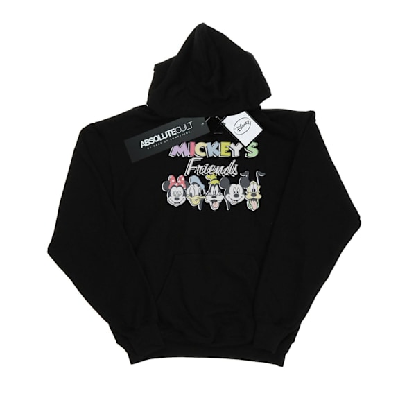 Disney Dam/Kvinnor Mickey Mouse Vänner Faded Nostalgia Hoodie Black L