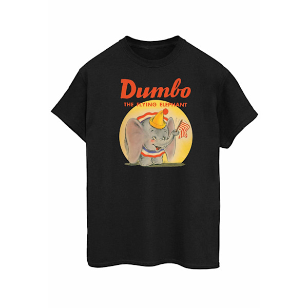 Disney Dam/Damer Dumbo Flygande Elefant Bomull Boyfriend T-Shirt L Svart Black L