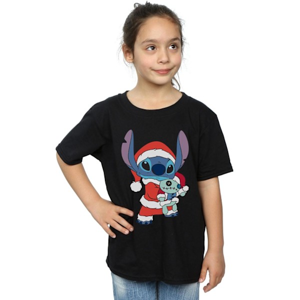 Disney Girls Lilo And Stitch Stitch Jul Bomull T-shirt 9- Black 9-11 Years