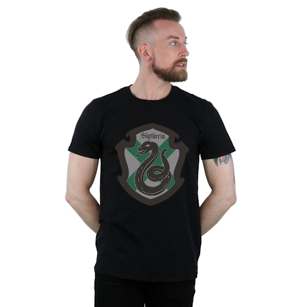 Harry Potter Herr Slytherin Crest Flat T-Shirt 3XL Svart Black 3XL