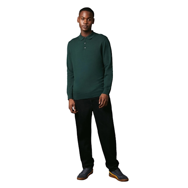 Maine Herr Premium Bomullsstrickad Långärmad Poloshirt M Kha Khaki Green M