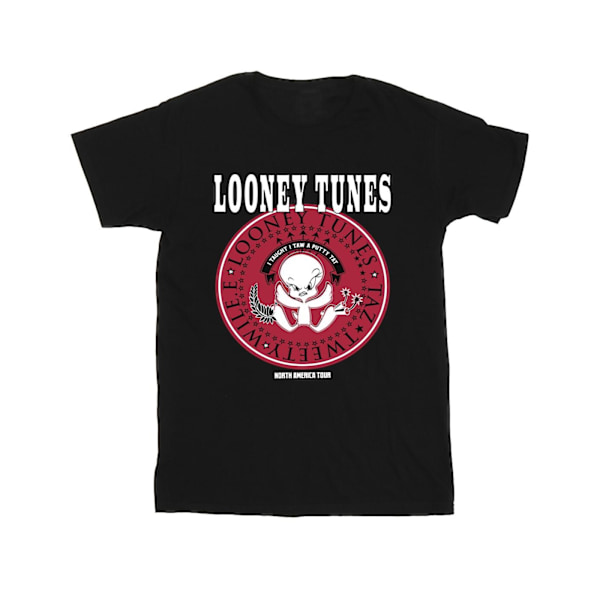 Looney Tunes Tweety Rock Disk T-shirt för män, 4XL, svart Black 4XL