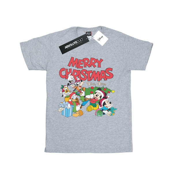 Disney Girls Mickey And Friends Winter Wishes Bomull T-shirt 5- Sports Grey 5-6 Years