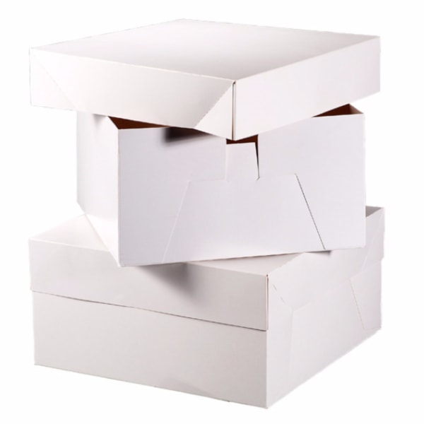 Club Green Square Cake Boxes (pack med 10) 8in White White 8in