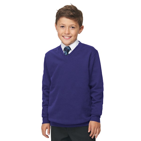 AWDis Academy Barn/Barn Junior V-hals Skoltröja/Sweatshirt (2-pack) Purple 7-8 Years