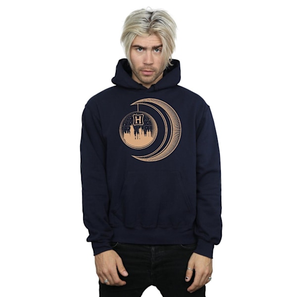 Harry Potter Herr Hogwarts Moon Hoodie M Marinblå Navy Blue M