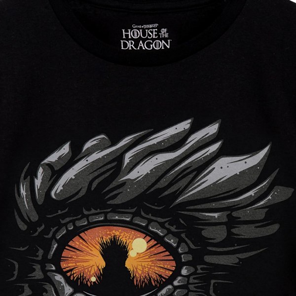 House Of The Dragon T-shirt för män med öga, 3XL, svart/ljusröd/orange Black/Light Red/Orange 3XL