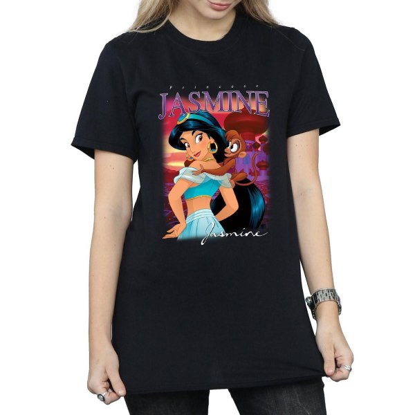 Aladdin Dam/Dam Jasmine Montage T-shirt för pojkvän i bomull Black L