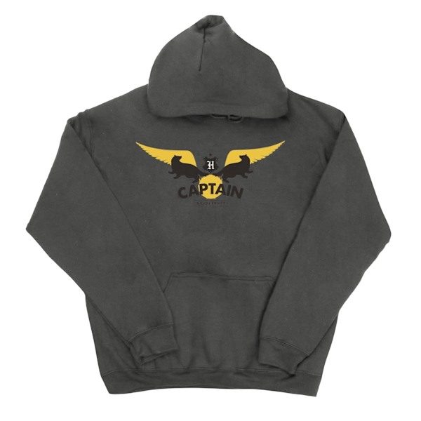 Harry Potter Herr Hufflepuff Captain Hoodie XL Charcoal Charcoal XL