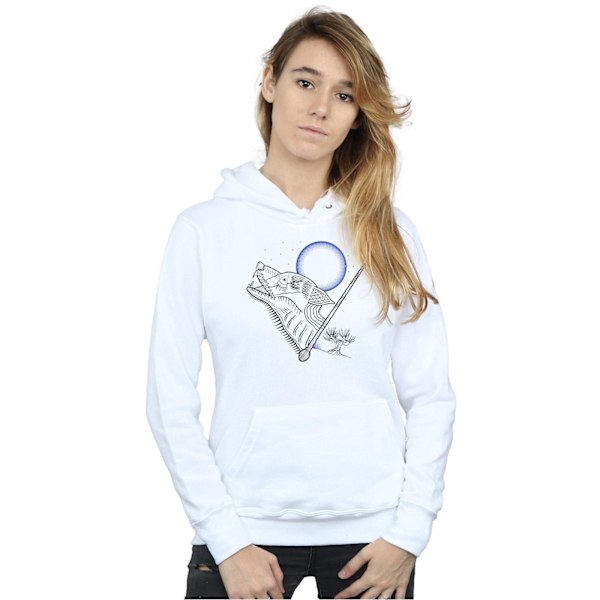 Harry Potter Dam/Kvinnor Vargulv Linjekonst Hoodie M Vit White M
