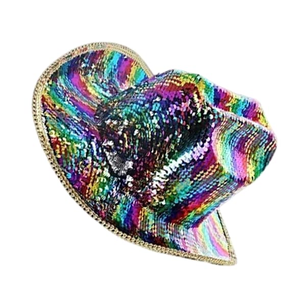 Fever Deluxe Cowboyhatt med regnbågspaljetter One Size Flerfärgad Multicoloured One Size