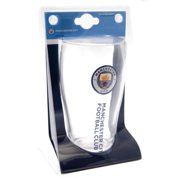 Manchester City FC Tulip Pint Glass One Size Klar/Blå Clear/Blue One Size
